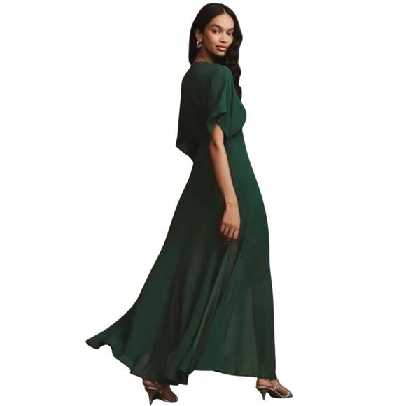 $348 Reformation Anthropologie Petites Winslow Dress Emerald Small NWT - Picture 6 of 8